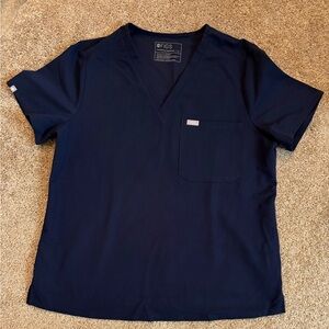 Figs Navy Blue Catarina One-Pocket Scrub Top, Size XL